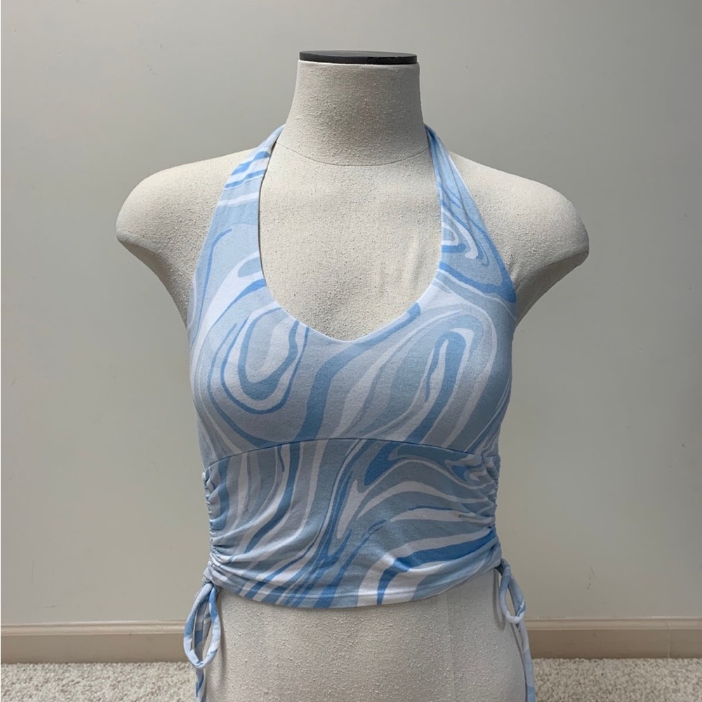 Hollister Halter Blue Swirl Tank Top